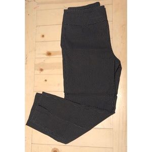 Tribal crop pants black with white polka dots